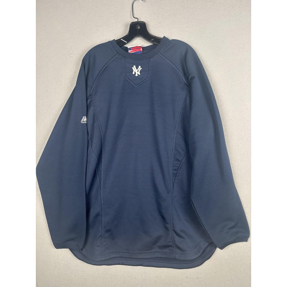 New York Yankees Jacket Mens Large MLB Baseball Majestic Therma Base Pullover